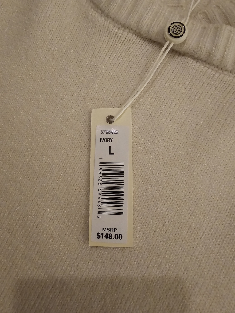 Max Studio London Ivory Hoodie Sweater Size Large NWT MSRP $148 - Picture 6 of 7